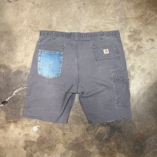 Denim Patched Cross Sashiko Shorts (38)
